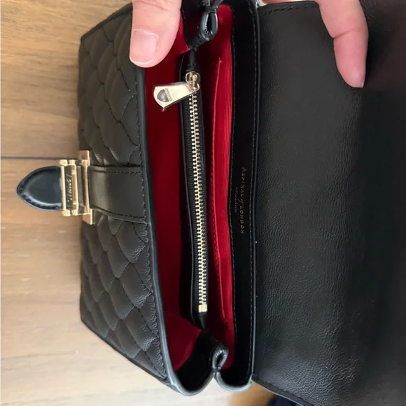 Aspinal of London Black quilted Lottie bag - Picture 7 of 9